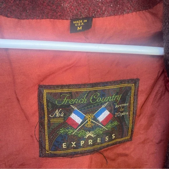 Express French Country Wool Lined Plaid Women's Jacket - Red and Black Medium - Picture 2 of 3